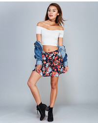Wet Seal Floral Occasion Buttoned A Line Skirt