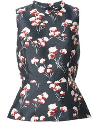 Navy Floral Sleeveless Top