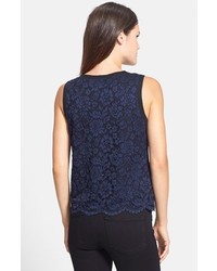 Vince Camuto Lace Overlay Shell