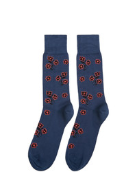 Paul Smith Blue Floral Petunia Socks