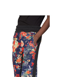 Palm Angels Blue And Black Blooming Lounge Pants