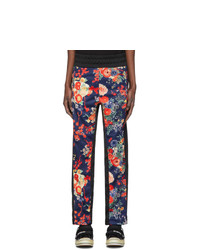 Palm Angels Blue And Black Blooming Lounge Pants