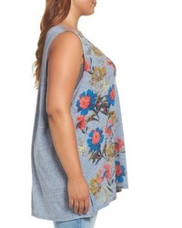 Lucky Brand Plus Size Floral Border Tank