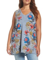 Lucky Brand Plus Size Floral Border Tank