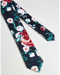 Asos Brand Wedding Floral Tie And Pocket Square Pack Save 21%