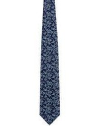 Ermenegildo Zegna Floral Jacquard Necktie Blue
