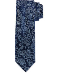 Charvet Floral Paisley Silk Tie Blue