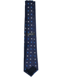 Versace Floral Pattern Silk Tie Blackwhitelight Blue