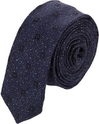 Barneys New York Floral Tweed Neck Tie Blue
