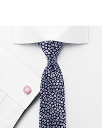 Charles Tyrwhitt Navy Silk Classic Floral Slim Tie