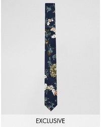 Reclaimed Vintage Floral Tie In Navy