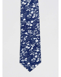Topman Navy Floral Print Tie