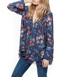 Free People Floral Print Smocked Tunic