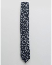 Navy Floral Wool Tie