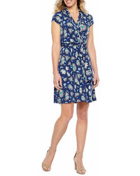 Liz Claiborne Short Sleeve Floral Wrap Dress