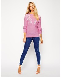 Asos Collection Sweater With Embroidered Lace Detail