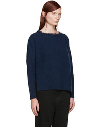 Y's Blue Fringed Collar Sweater