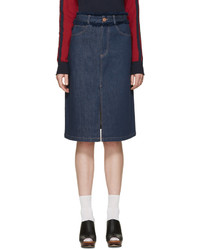 See by Chloe See By Chlo Blue Fringed Denim Skirt