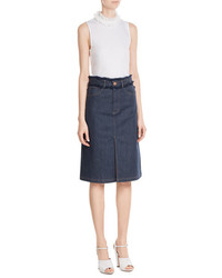 See by Chloe See By Chlo Jean Skirt With Fringed Waistband