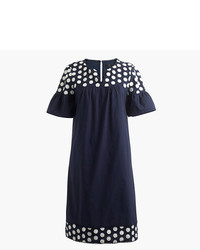 J.Crew Bell Sleeve Dress With Fringe Dot