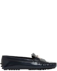 Tod's Gommino Double T Fringed Leather Loafers