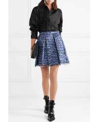 Proenza Schouler Fringed Printed Crepe Mini Skirt