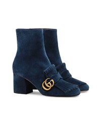 Gucci Suede Ankle Boot With Double G
