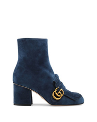 Gucci Suede Ankle Boot With Double G
