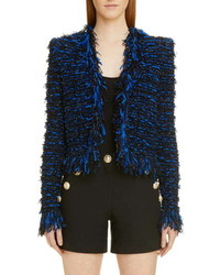 Balmain Glitter Fringe Tweed Jacket