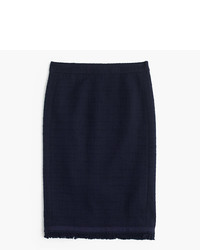 J.Crew Tall Tweed Pencil Skirt With Fringe