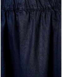 Love Moschino Full Flippy Skirt In Brushed Linen
