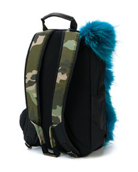 Mr & Mrs Italy Camouflage Straps Fur Backpack