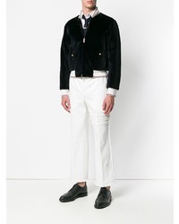 Thom Browne Anchor Intarsia Fur Blouson Jacket