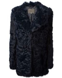Navy Fur Coat