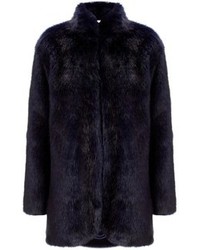 Charlie Brear Navy Faux Fur Coat