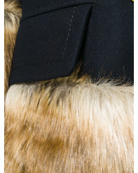 Sacai Double Breasted Faux Fur Coat