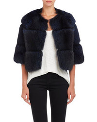 Barneys New York Fur Cropped Jacket