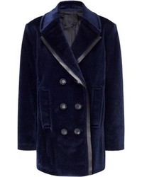 Alexander Wang Galaxy Blue Faux Fur Pea Coat