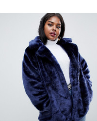 Glamorous Curve Relaxed Coat In Faux Fur