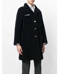 Thom Browne Reversible Sack Overcoat In Dyed Shearling