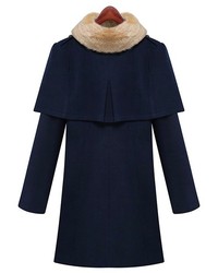 ChicNova Fur Collar Cloak Medium Style Coat