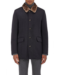 Gimos Fur Collar Shearling Lined Cashmere Coat