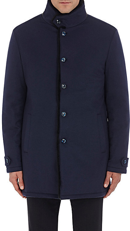 Hettabretz Fur Lined Cashmere Coat Blue, $6,495 | Barneys New York ...