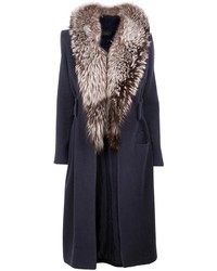 Nonoo Wool Coat With Removable Fur Trim