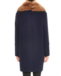 collar fur coat breasted vince double lookastic navy