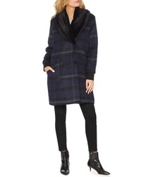 Michael Stars Wool Blend Coat With Removable Faux Fur Collar