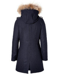 Peuterey Wool Blend Rumor A14 Coat With Fur Trim