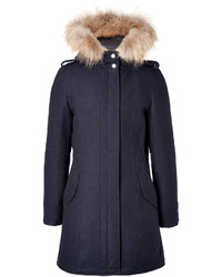Peuterey Wool Blend Rumor A14 Coat With Fur Trim