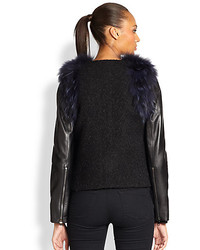 Ashley B Convertible Fur Leather Jacket