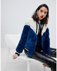 Vero Moda Colour Block Faux Fur Jacket